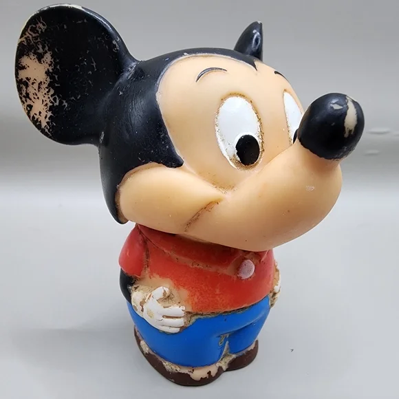 1980 Mickey Mouse Head Bobber 3" Figure Plastic Disney - Picture 2 of 6